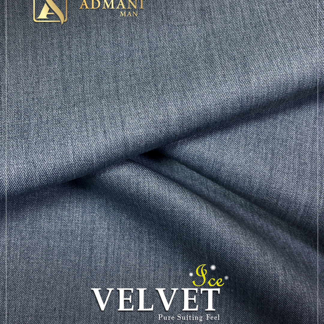 Velvet Ice Blue Sapphire Premium Dobby Medium-Winter Unstitched Fabric Menswear Shalwar Kameez by Admani Menswear Pakistan