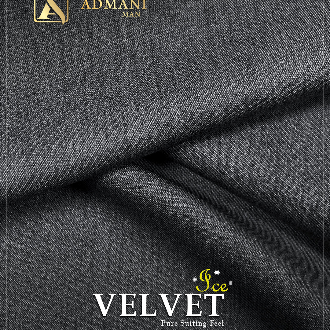 Velvet Ice Malaysia Grey Premium Dobby Medium-Winter Unstitched Fabric Menswear Shalwar Kameez by Admani Menswear Pakistan
