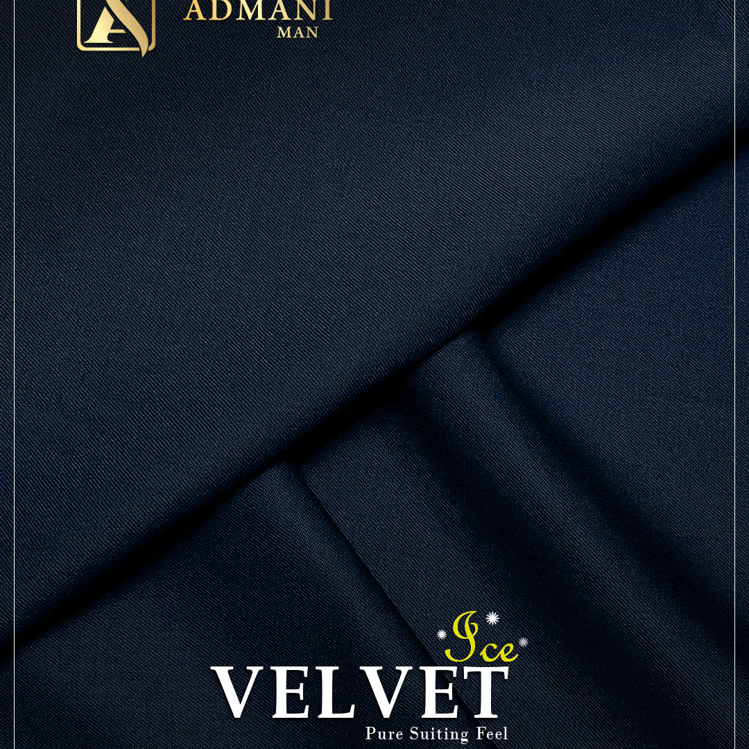Velvet Ice Navy Blue Premium Dobby Medium-Winter Unstitched Fabric Menswear Shalwar Kameez by Admani Menswear Pakistan