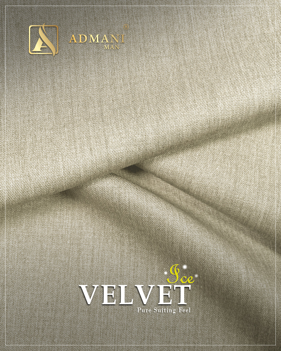 Velvet Ice Sand Castle Beige Premium Dobby Medium-Winter Unstitched Fabric Menswear Shalwar Kameez by Admani Menswear Pakistan