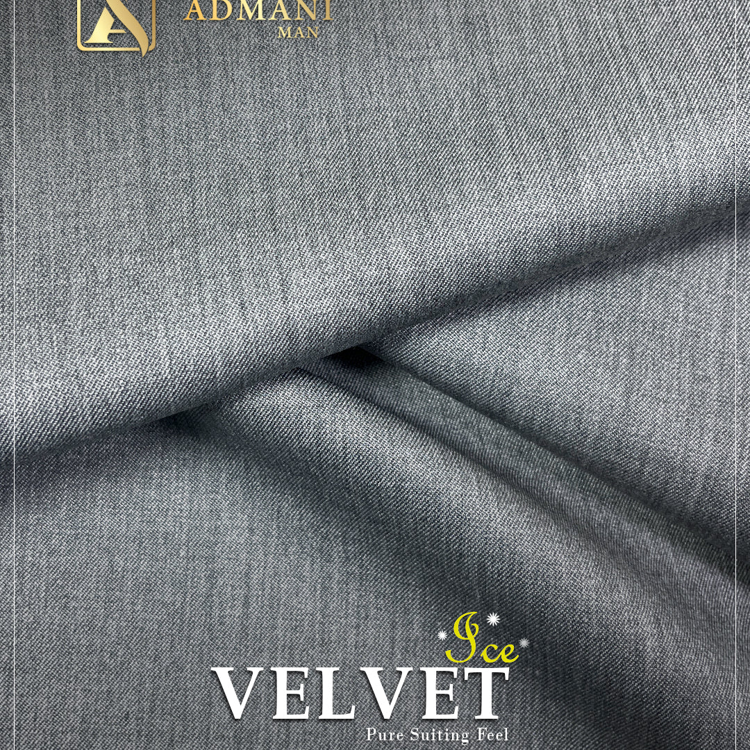 Velvet Ice Malaysia Grey Premium Dobby Medium-Winter Unstitched Fabric Menswear Shalwar Kameez by Admani Menswear Pakistan