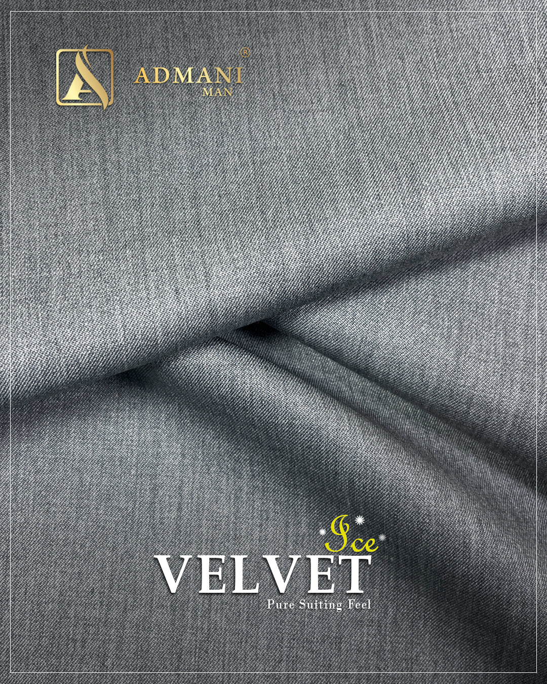 Velvet Ice Malaysia Grey Premium Dobby Medium-Winter Unstitched Fabric Menswear Shalwar Kameez by Admani Menswear Pakistan