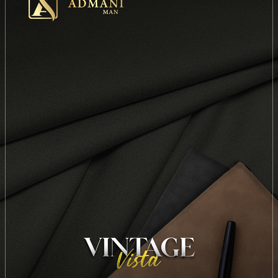 Vintage Vista Reseda Green Unstitched Fabric for Shalwar Kameez by Admani Menswear Pakistan