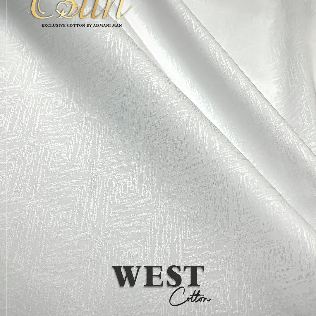 West White Premium Cotton Unstitched Fabric Menswear Shalwar Kameez by Admani Menswear Pakistan
