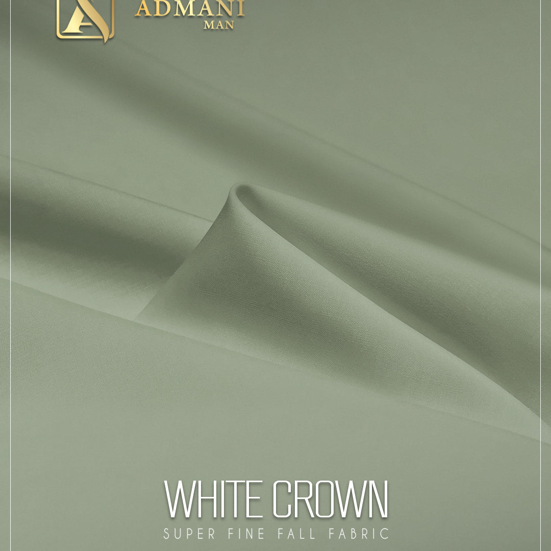White Crown Sage green super fine fall fabric for menswear shalwar kameez