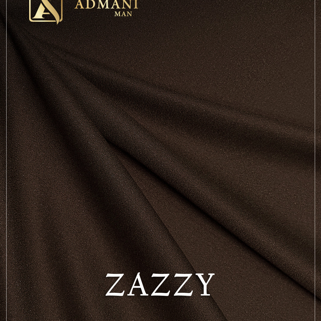 Zazzy Roasted Coffee Unstitched Micro Design Fabric for Men by Admani Menswear Pakistan