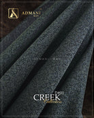 Creek Collection D#01 teal chevron pattern unstitched waistcoat fabric close-up by Admani Man