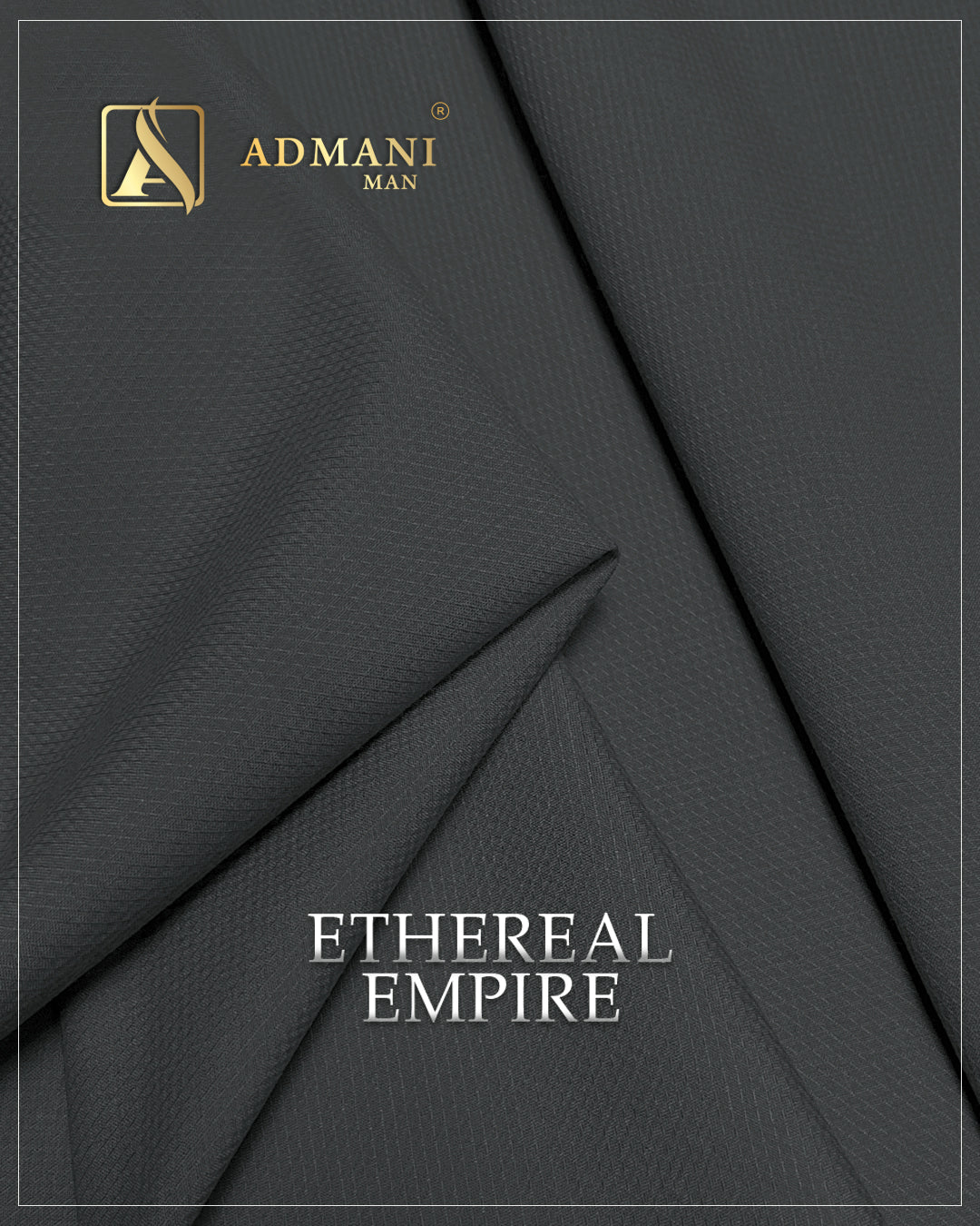 Ethereal Empire Silver Gray Unstitched Shalwar Kameez Fabric for Men by Admani Menswear Pakistan