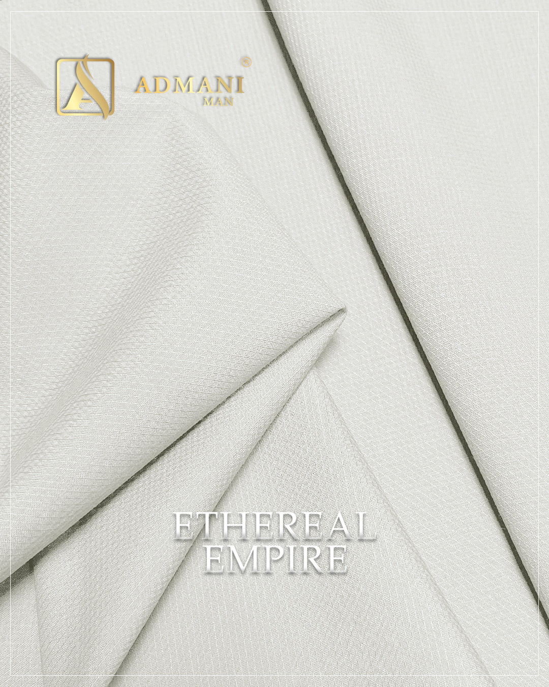 Ethereal Empire Off White Unstitched Fabric for Mens Shalwar Kameez by Admani Menswear Pakistan