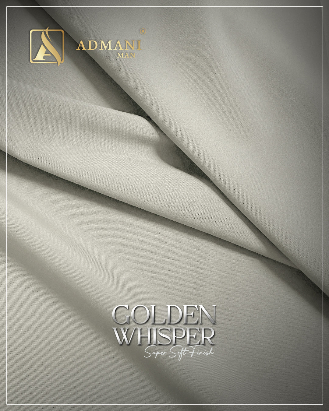 Golden Whisper Off White Unstitched Fabric for Men by Admani Menswear Pakistan