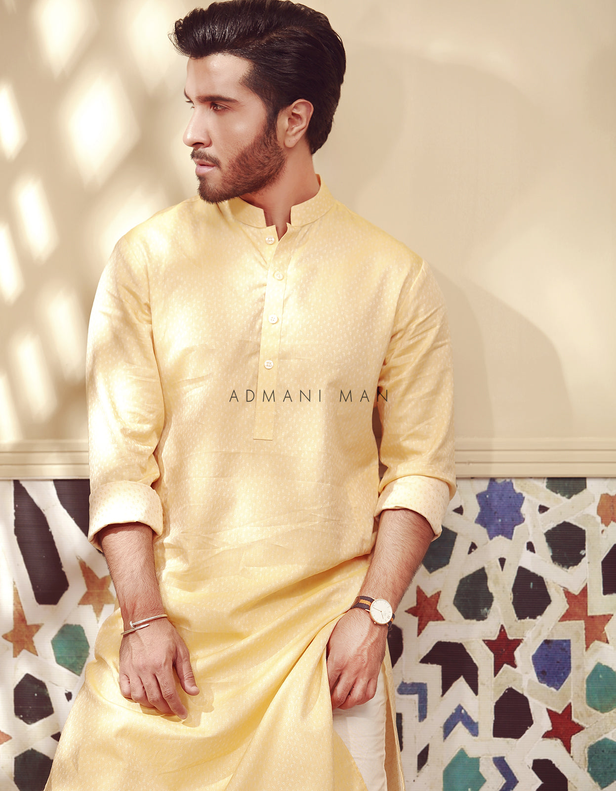 Luxury men's fabric for custom tailoring and formal outfits