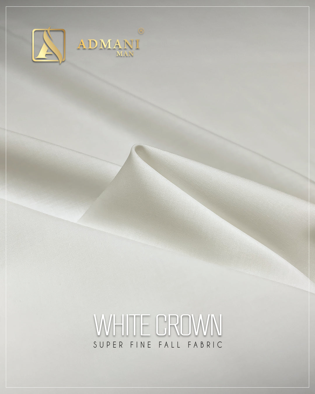 “White Crown men’s fabric – high-quality unstitched material for traditional clothing”