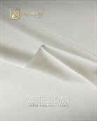 “White Crown men’s fabric – high-quality unstitched material for traditional clothing”