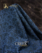 Admani Man Creek Collection D#02 premium unstitched menswear waistcoat fabric in a luxury deep navy blue textured weave.
