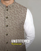 Admani Man Elite Collection D#01 premium unstitched menswear waistcoat fabric in a highly structured luxury weave.