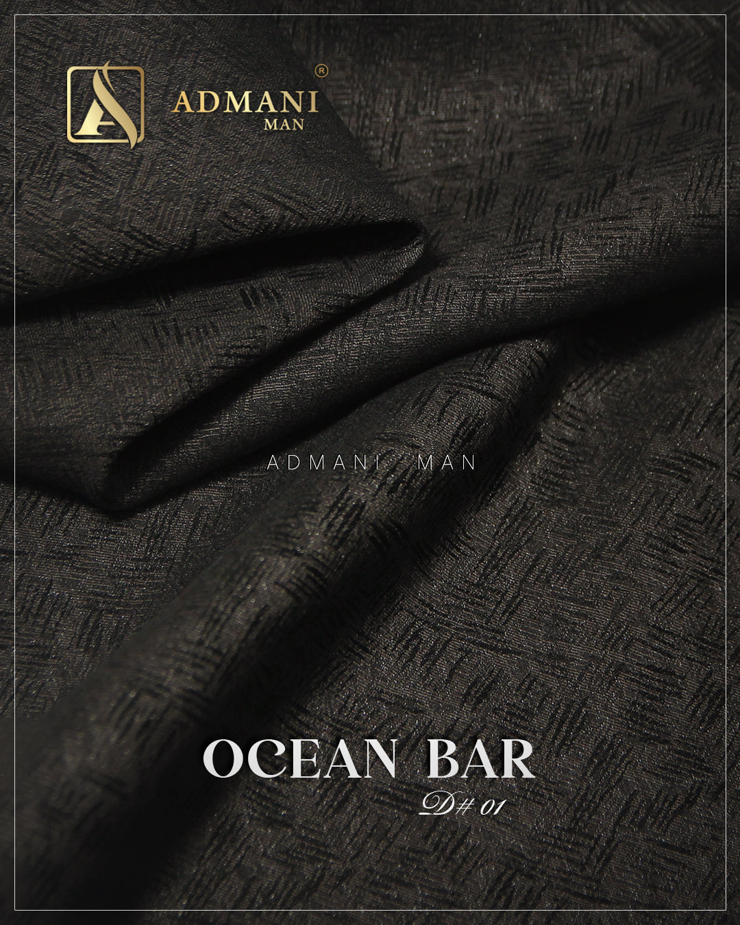 Admani Man Ocean Bar D#01 premium unstitched menswear waistcoat fabric showing a luxurious dark brown textured cross-hatch pattern