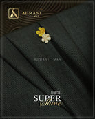 Admani Man Super Shine D #03 premium unstitched menswear fabric showing a luxury dark gray diamond square geometric pattern weave.