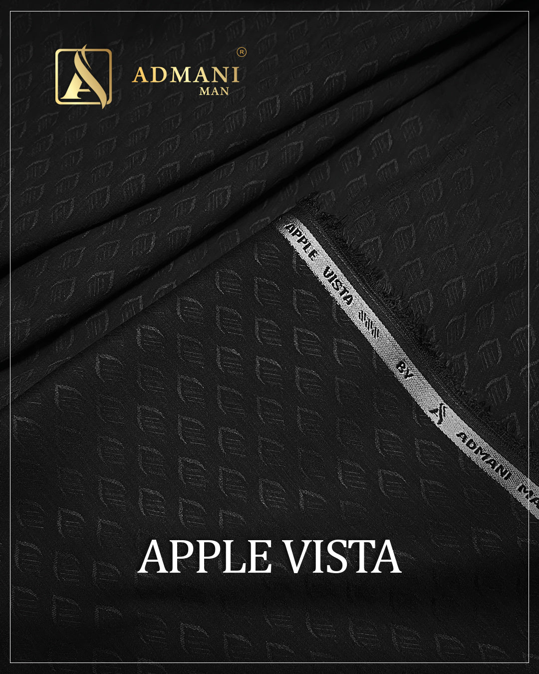 Apple Vista Black Color Premium Unstitched Fabric Mens Clothing Pakistan by Admani Menswear