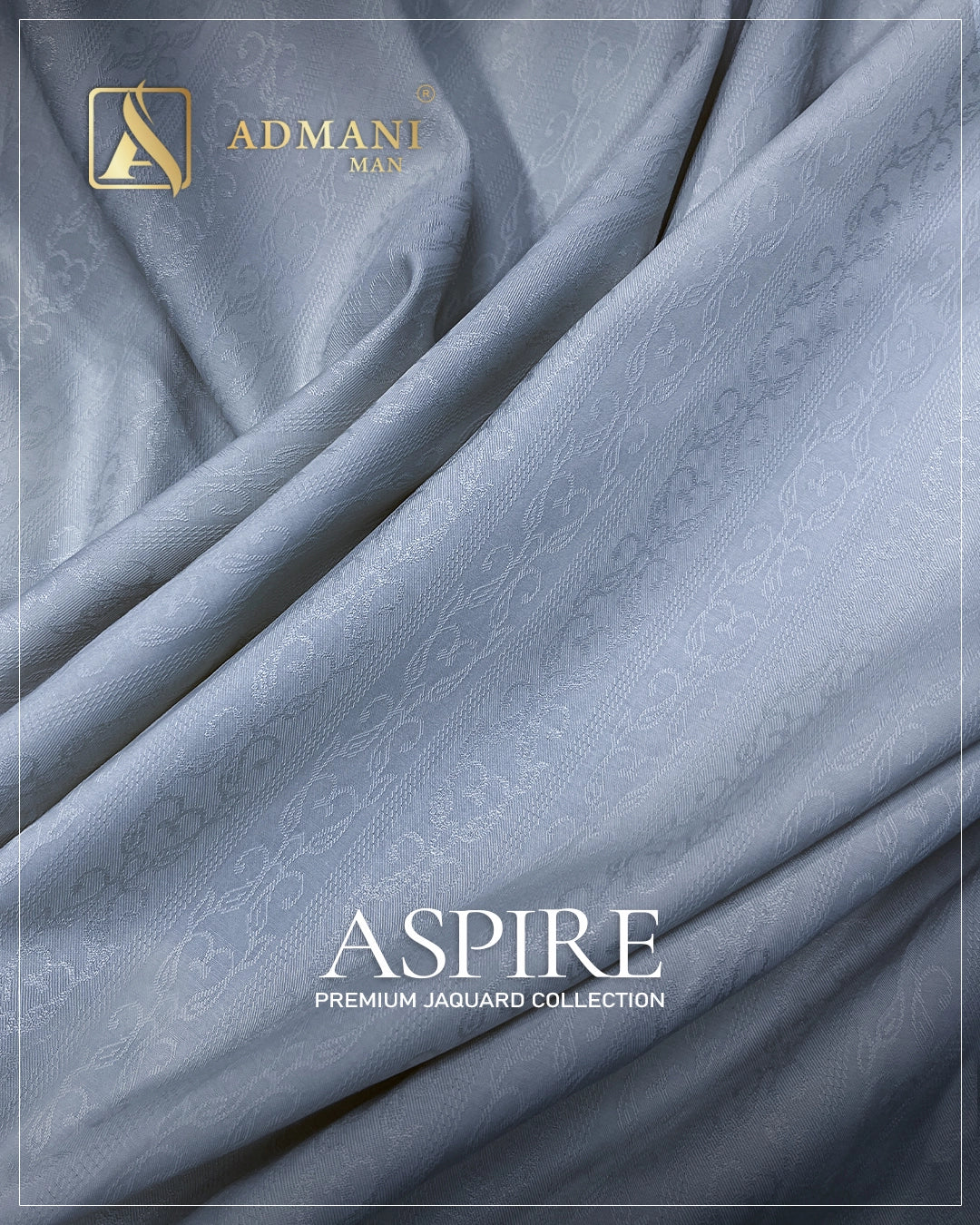 Aspire Sky Blue premium jacquard fabric with subtle pattern detail for formal menswear