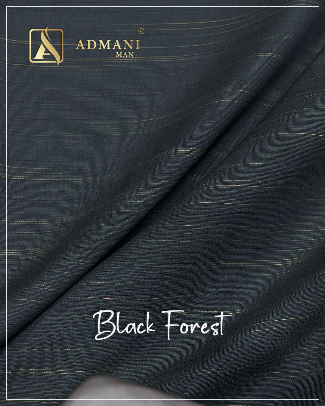 Black Forest Midnight Blue Premium Unstitched Fabric for Menswear Shalwar Kameez by Admani Pakistan
