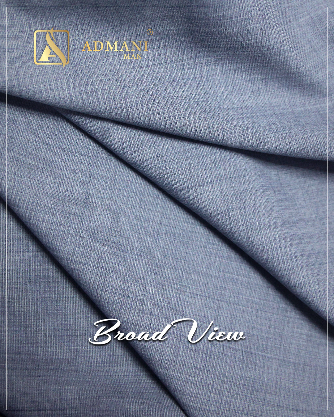 Broad View Blue Sapphire Premium Cotton Unstitched Fabric Menswear Shalwar Kameez by Admani Menswear Pakistan