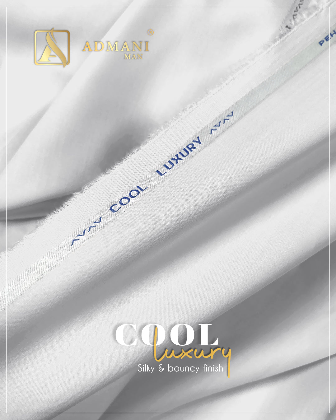 Cool Luxury Off White Unstitched Shalwar Kameez Fabric for Men by Admani Menswear Pakistan