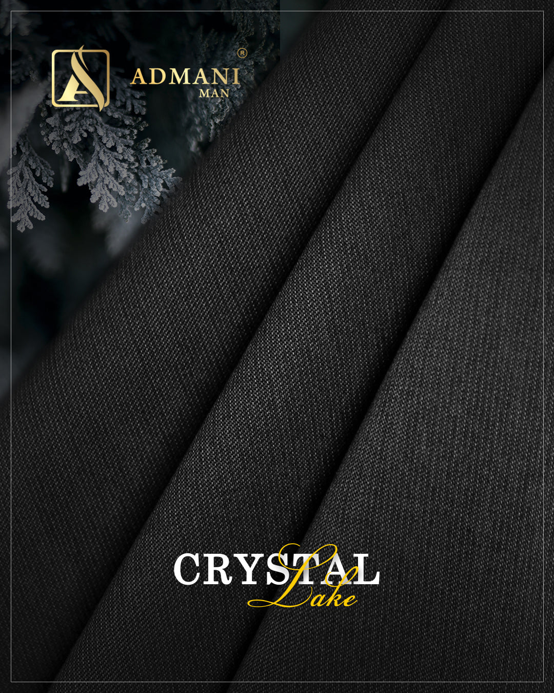 Crystal Lake Black premium fancy fabric for men's shalwar kameez