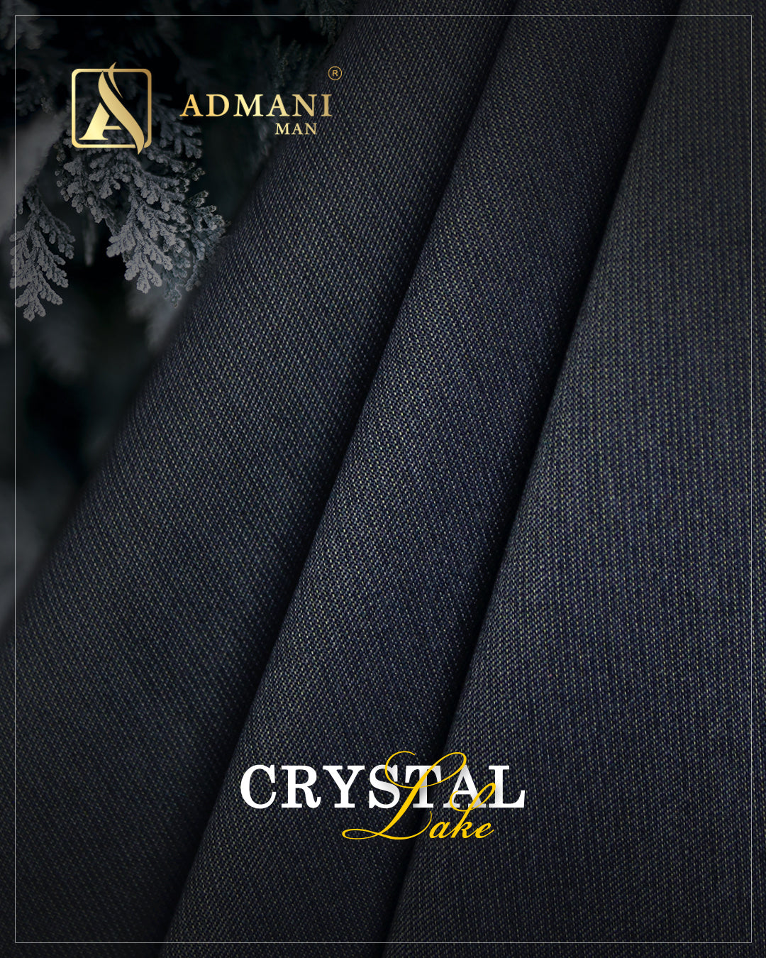 Crystal Lake Navy Blue premium fancy fabric for men's shalwar kameez