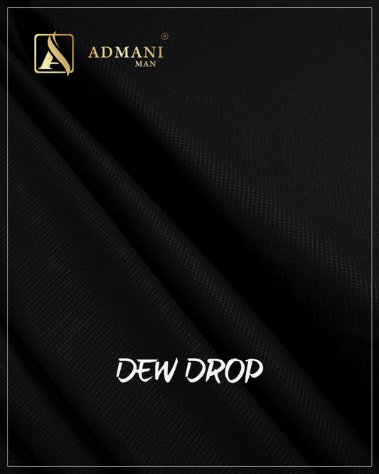 Dew Drop Black Unstitched Micro Design Shalwar Kameez Fabric for Men by Admani Menswear Pakistan