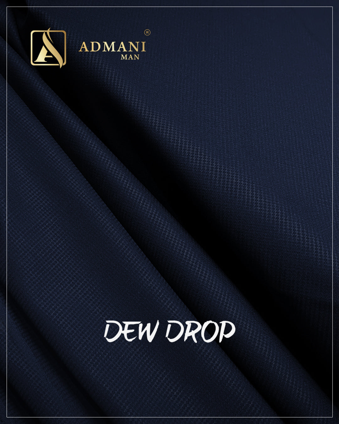 Dew Drop Navy Blue Unstitched Micro Design Shalwar Kameez Fabric Mens Clothing Pakistan by Admani Menswear