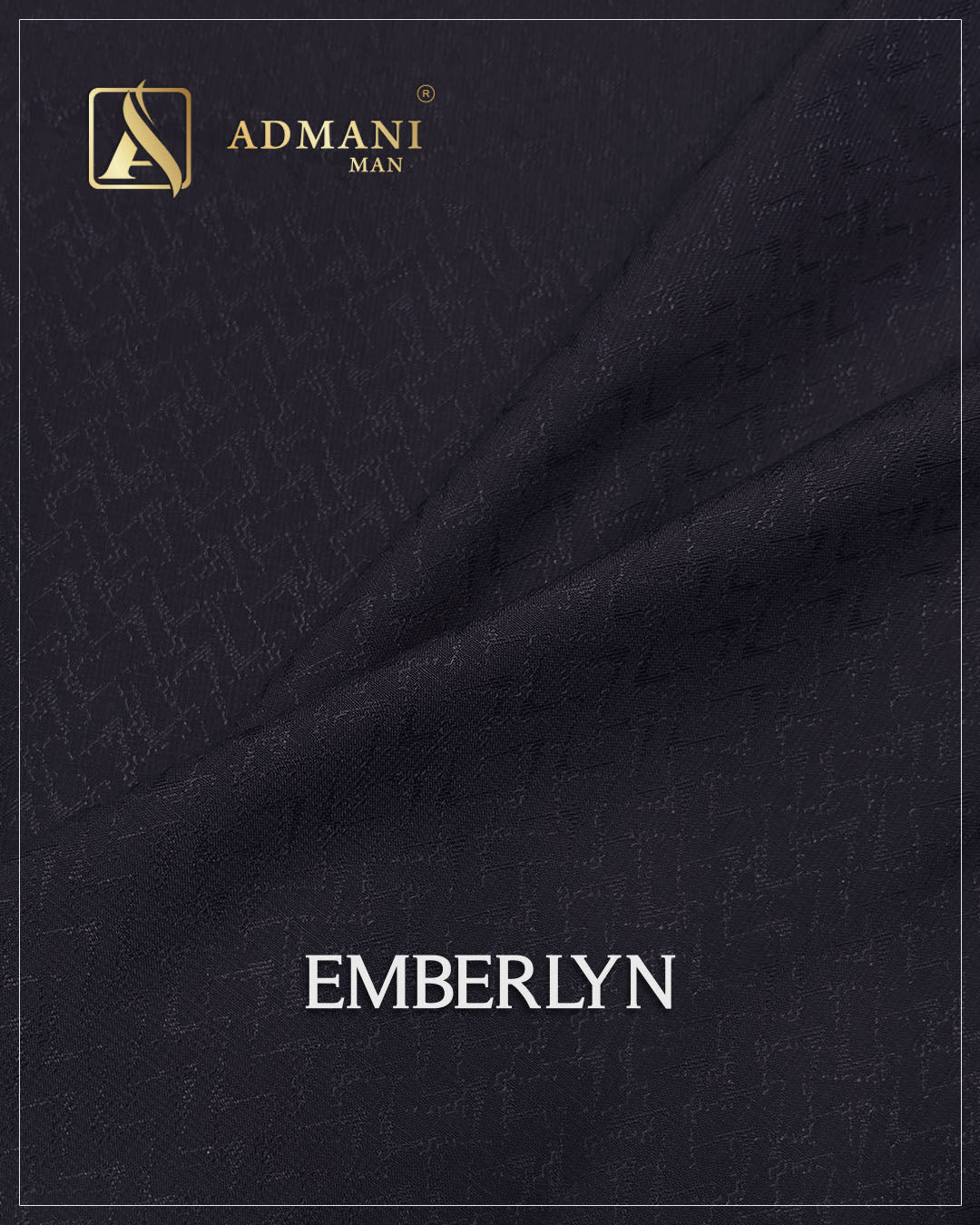 Emberlyn Navy Blue Unstitched Jacquard Shalwar Kameez Fabric by Admani Menswear Pakistan
