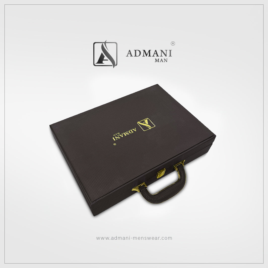 Exclusive Box 11 premium rigid single-compartment packaging for unstitched fabric menswear shalwar kameez by Admani Menswear Pakistan
