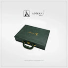 Exclusive Box Briefcase 6 premium rigid packaging with reinforced handles for unstitched fabric menswear shalwar kameez by Admani Menswear Pakistan