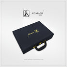 Exclusive Box premium rigid packaging with secure lock closure for unstitched fabric menswear shalwar kameez by Admani Menswear Pakistan