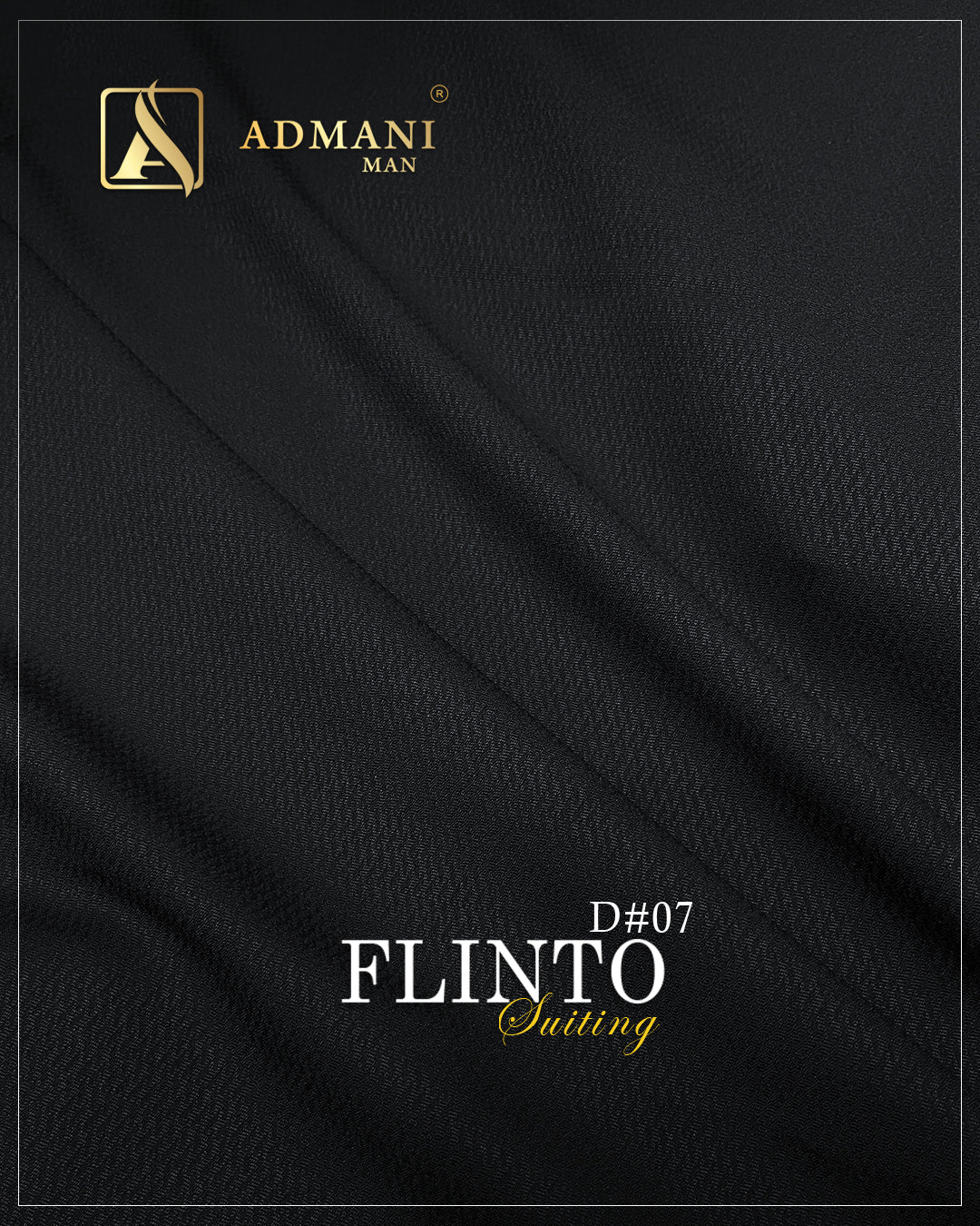 Flinto Suiting D#07 Black Premium Dobby Weave Winter Fabric for Formal Shalwar Kameez by Admani Man Pakistan