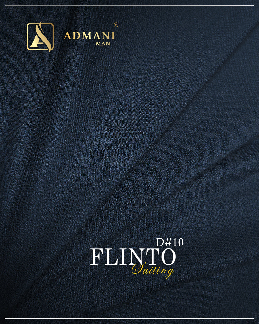 Flinto Suiting D#10 Navy Blue luxury winter fabric for men's shalwar kameez