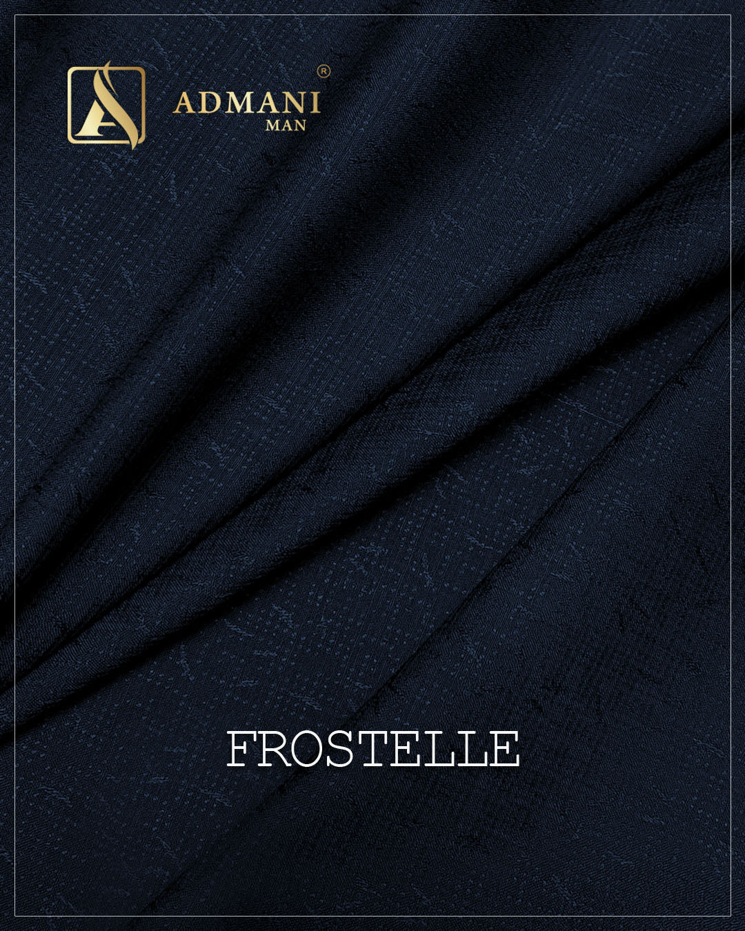 Frostelle Navy Blue Unstitched Jacquard Shalwar Kameez Fabric Mens Clothing Pakistan by Admani Menswear