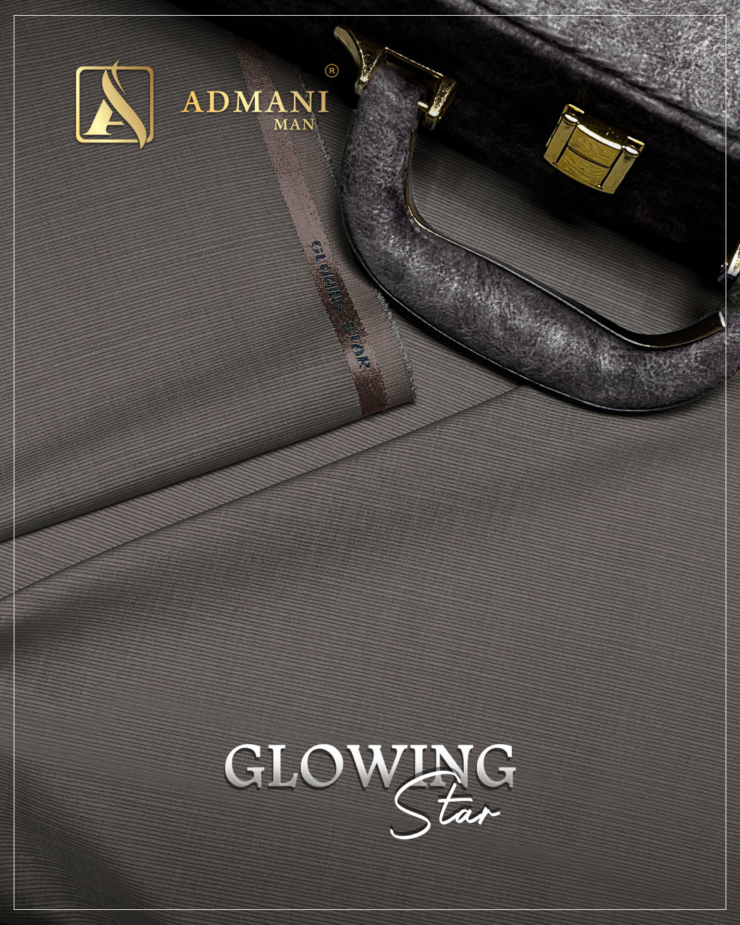 Glowing Star Wood Brown Unstitched Fabric for Men by Admani Menswear Pakistan