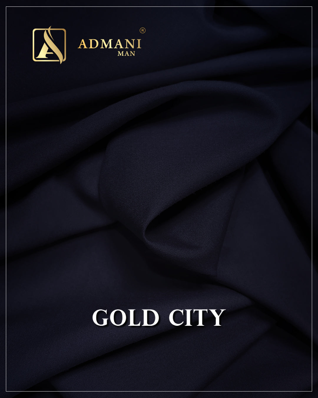 Gold City Navy Blue Unstitched Shalwar Kameez Fabric for Men by Admani Menswear Pakistan