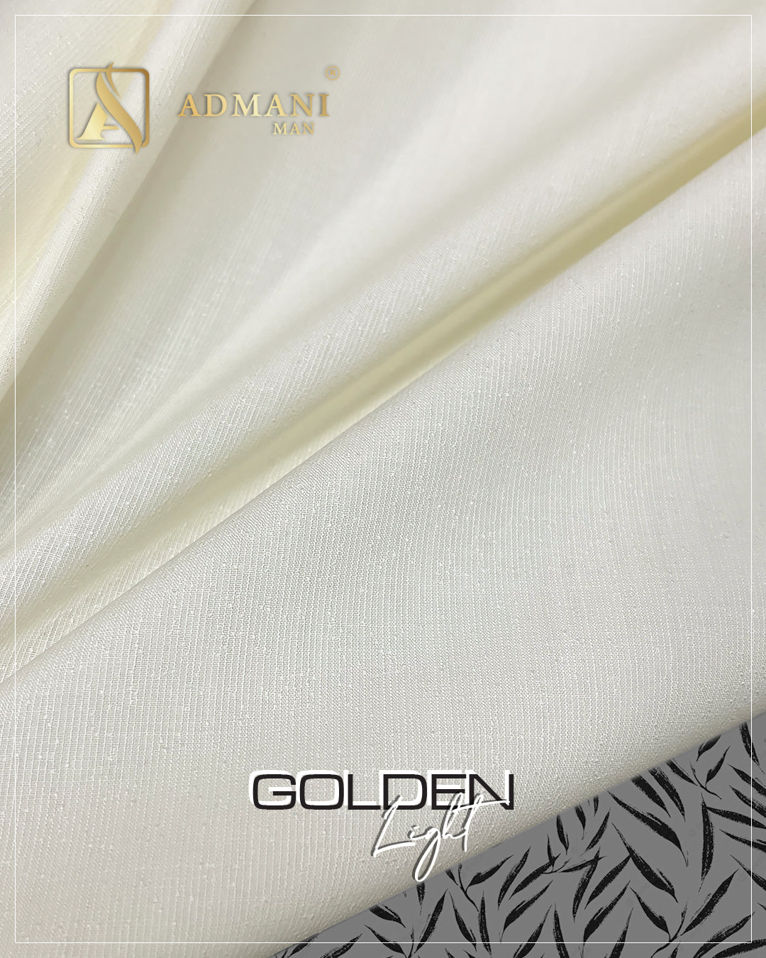 Golden Light Unstitched Fabric Off White Color by Admani Menswear Pakistan
