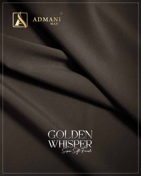 Golden Whisper Peanut Brown Unstitched Fabric for Men by Admani Menswear Pakistan