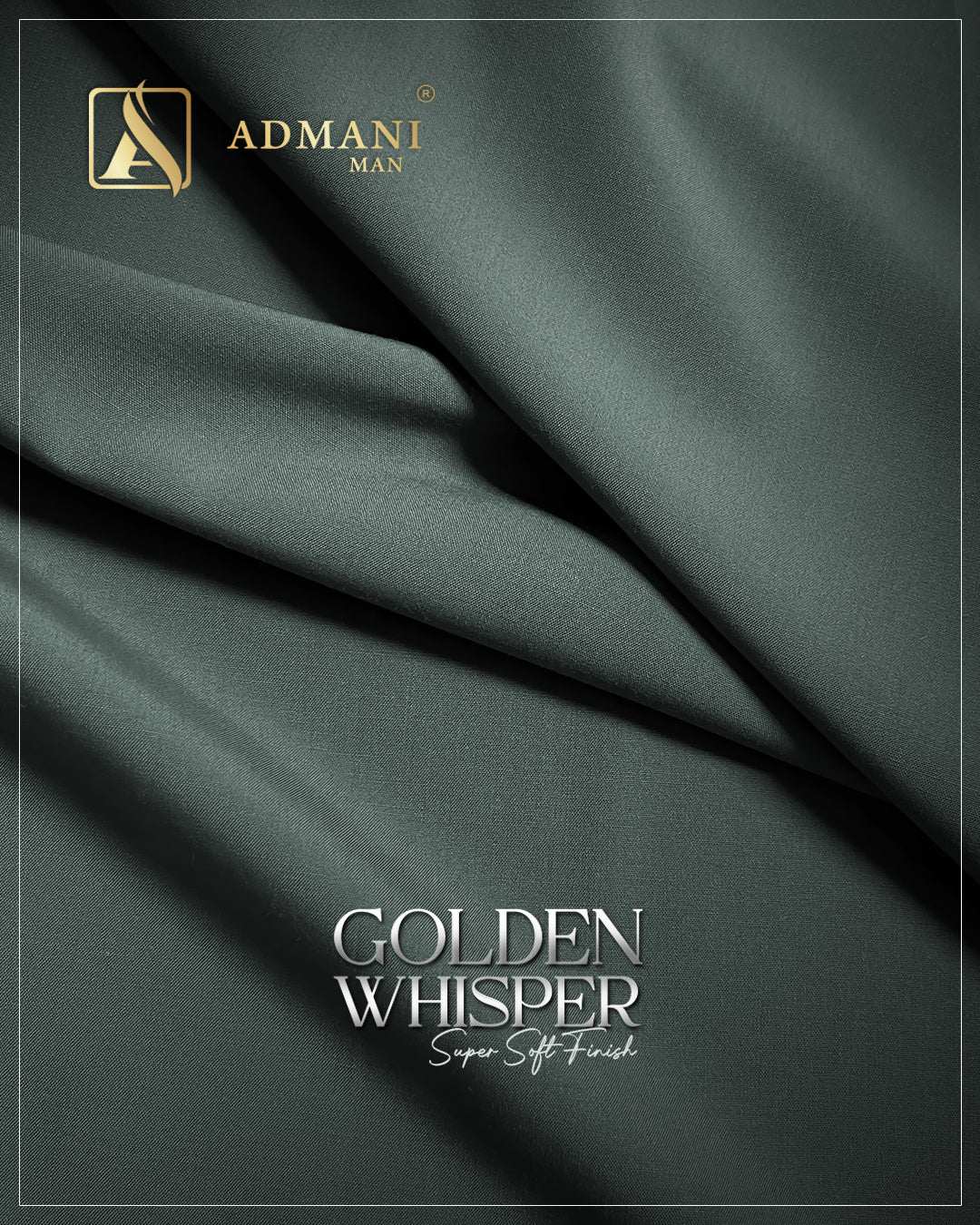Golden Whisper Reseda Green Unstitched Fabric for Men by Admani Menswear Pakistan