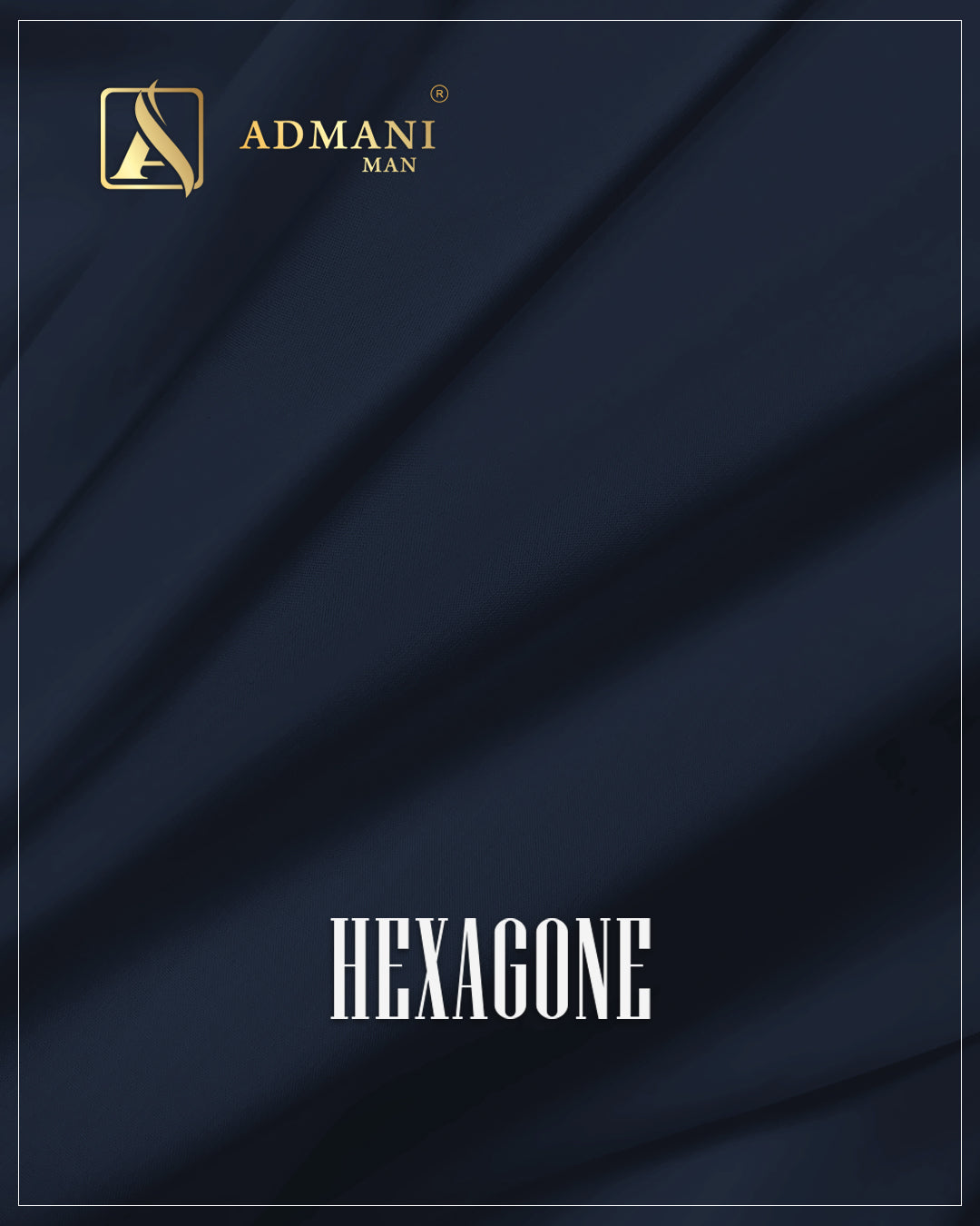 Hexagone Navy Blue Unstitched Shalwar Kameez Fabric Mens Clothing Pakistan by Admani Menswear