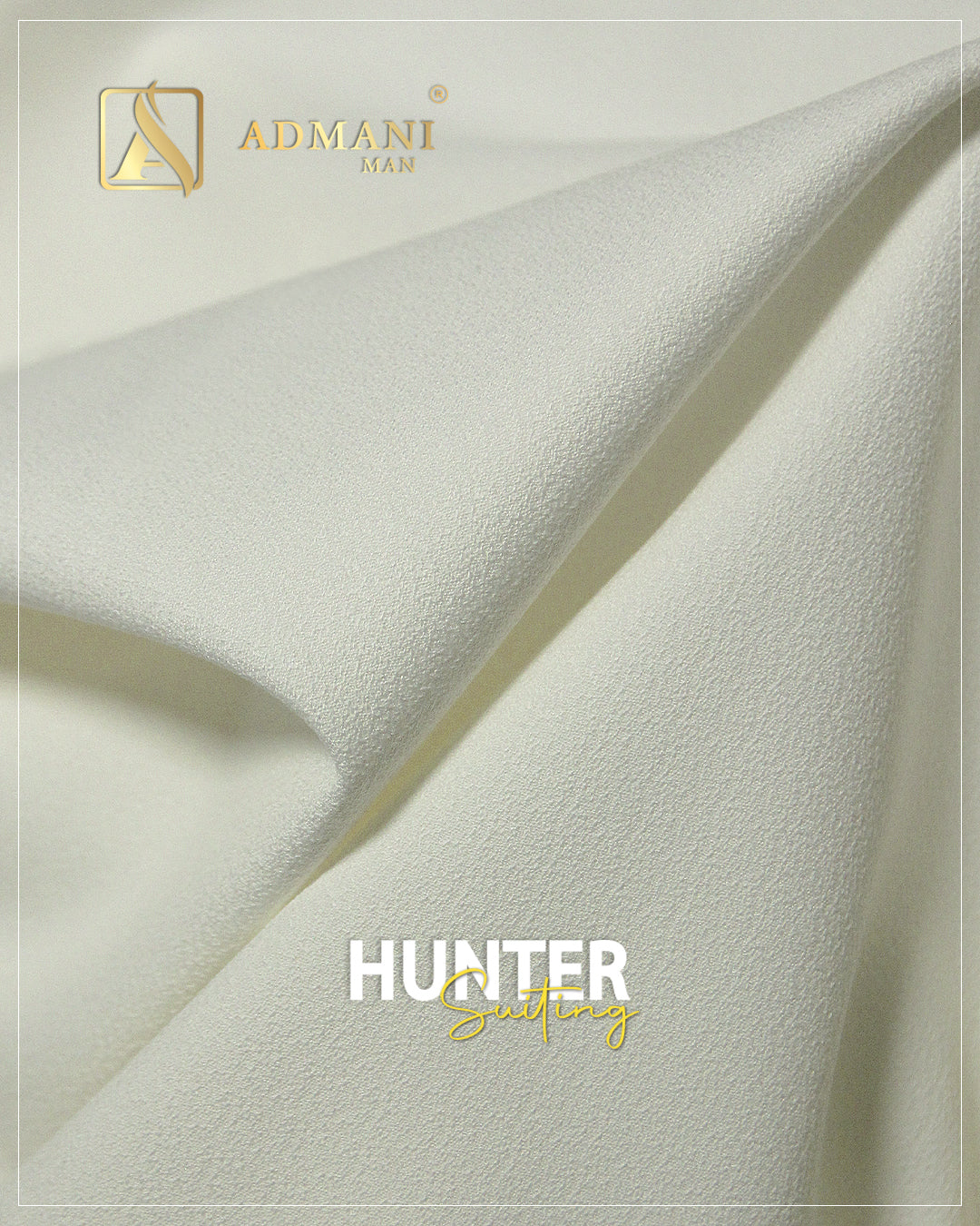 Hunter Suiting White Moscrap texture fabric for men's shalwar kameez