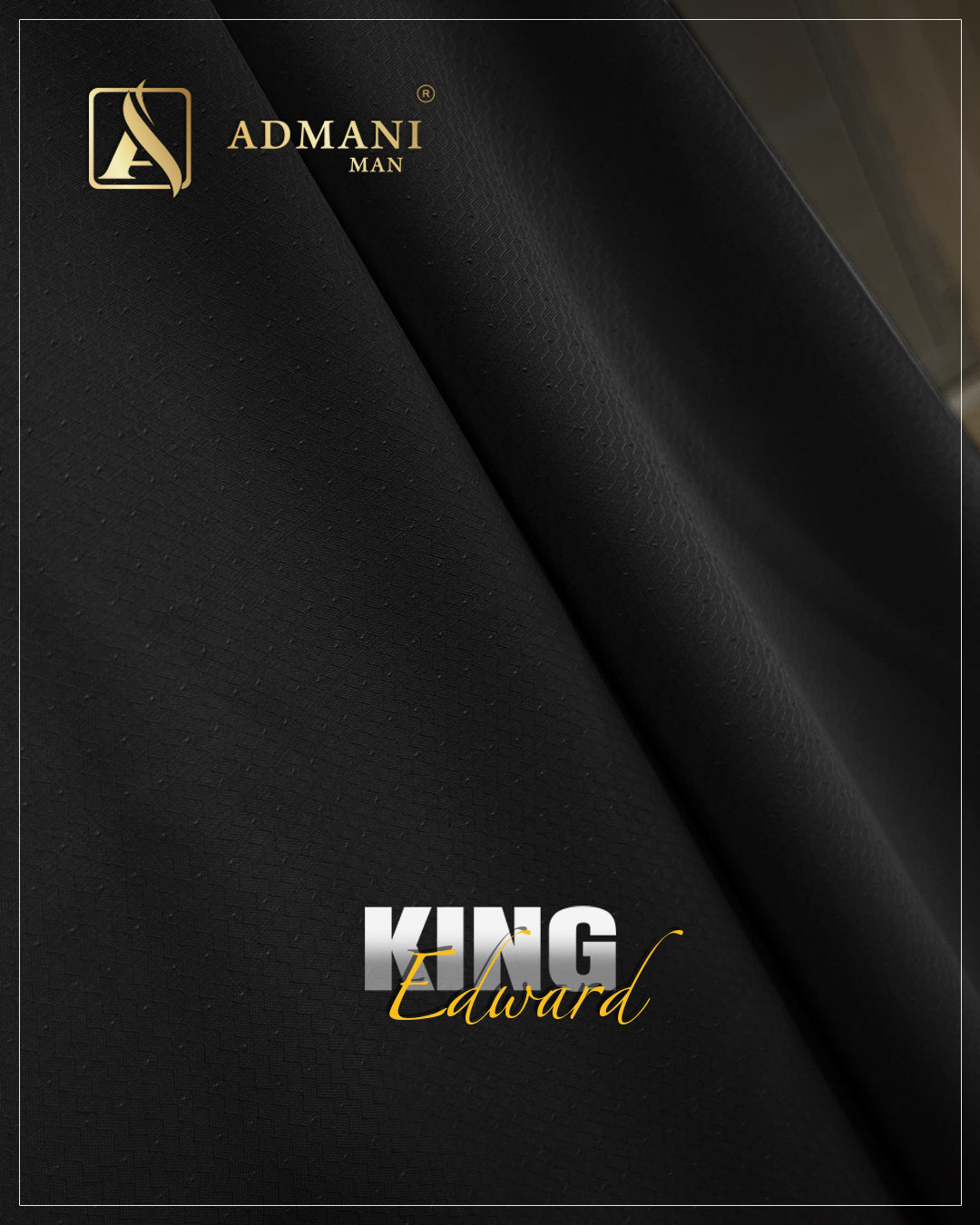 King Edward Black Premium Textured Fabric for Versatile Styling by Admani Pakistan