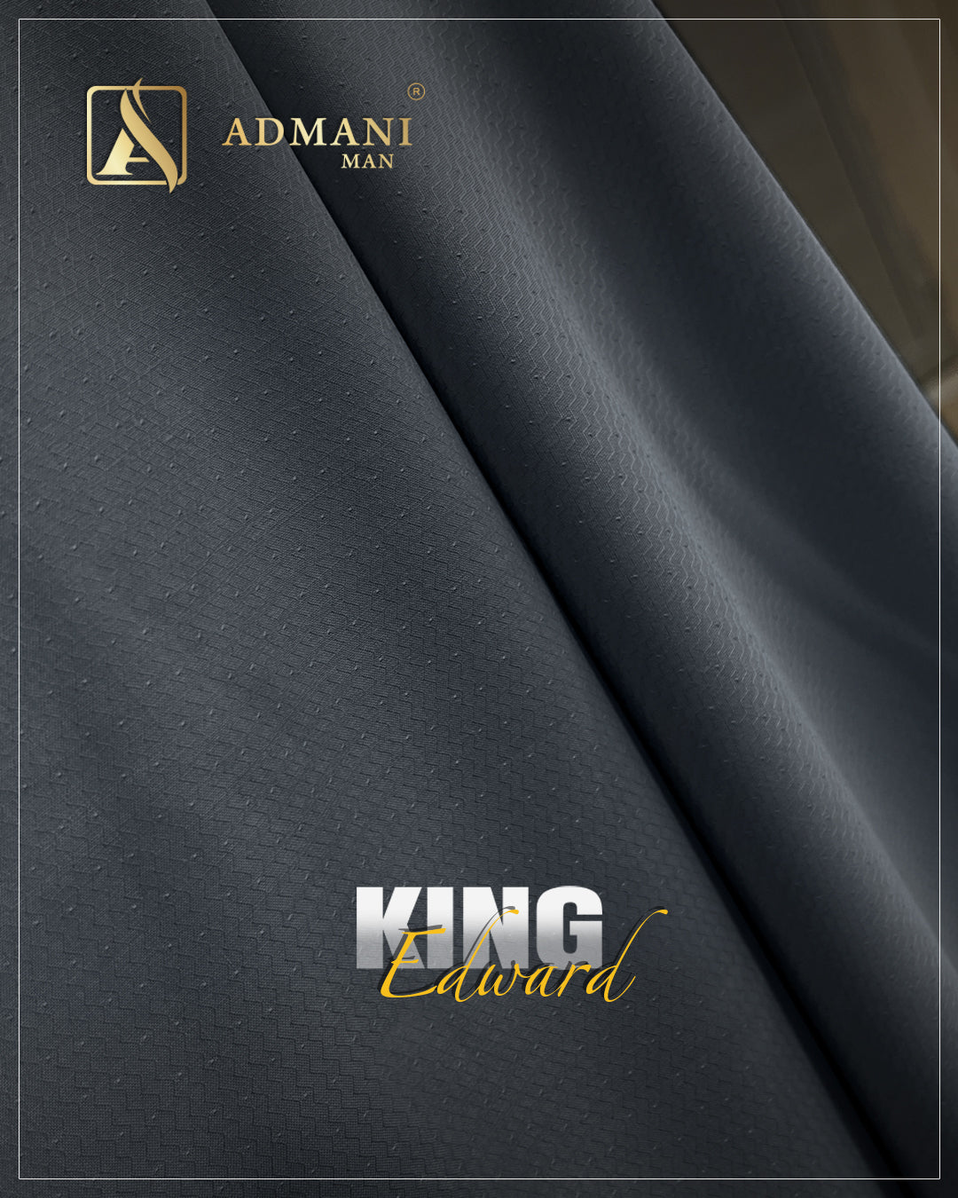King Edward Silver Grey Premium Textured Fabric for Versatile Styling by Admani Pakistan