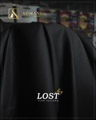Lost Sky Black winter slub texture fabric for menswear shalwar kameez