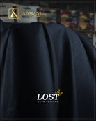 Lost Sky Navy Blue winter slub texture fabric for menswear shalwar kameez