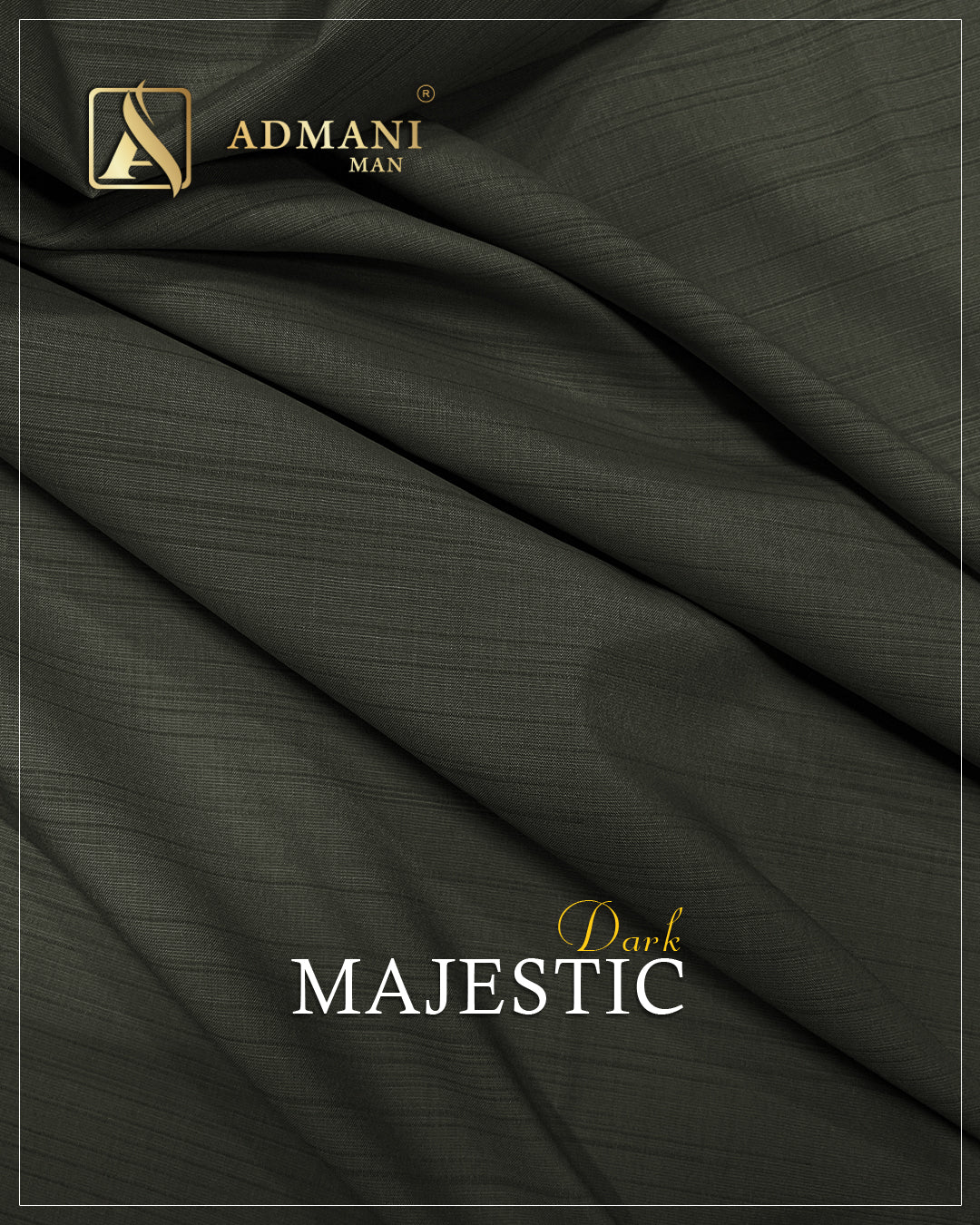 Majestic Dark Olive Green Premium Unstitched Fabric Menswear Shalwar Kameez by Admani Menswear Pakistan