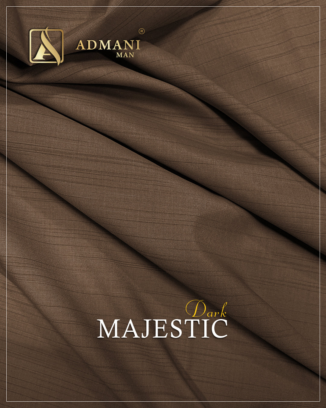 Majestic Dark Roasted Coffee Brown Premium Unstitched Fabric Menswear Shalwar Kameez by Admani Menswear Pakistan